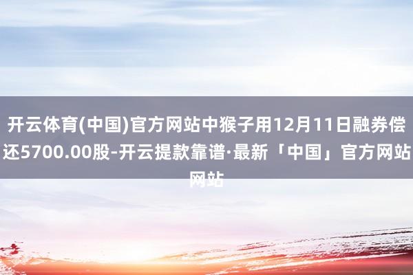 开云体育(中国)官方网站中猴子用12月11日融券偿还5700.00股-开云提款靠谱·最新「中国」官方网站